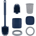 Fexlu Narrow U-Groove Silicone Toilet Brush with Dual-Layer Base Navy - Product view